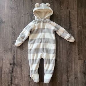 Old Navy Gray and White Striped One Piece